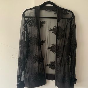 Sheer lace jacket. Black. Torrid 1